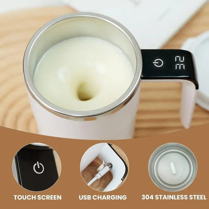 Elektrischer Kaffeebecher mit integriertem LCD-Thermometer – perfekt zum Zubereiten von Kaffee, Milch, Kakao usw.