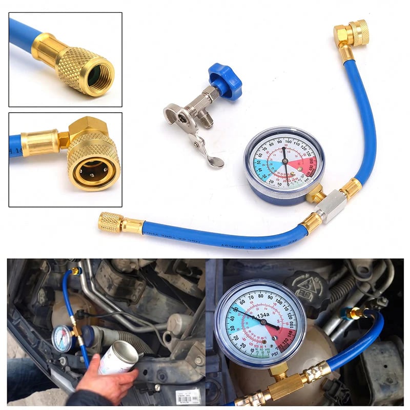🎯 ! R134a AC Hose with Precision Gauge – Easy-to-Read Dial, Professional Grade 📊🚛 [Flash Sale]