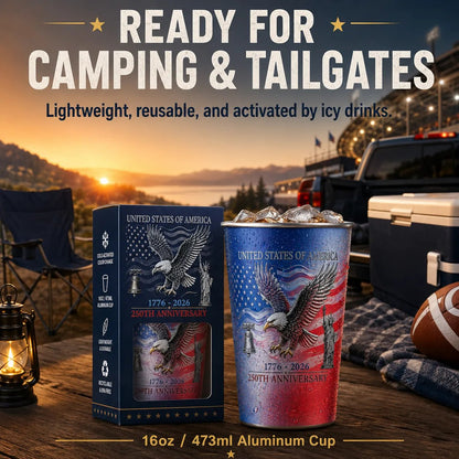 🦅 Pour Ice-Cold Beer | USA 250th Anniversary Color Changing Cup 🎉