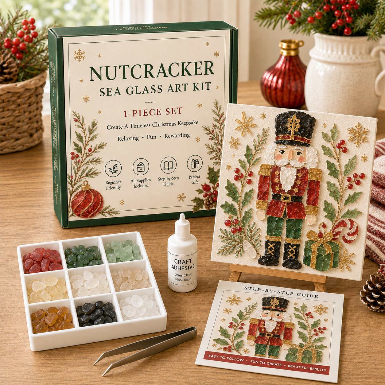🎄 Christmas Sea Glass Art Kit