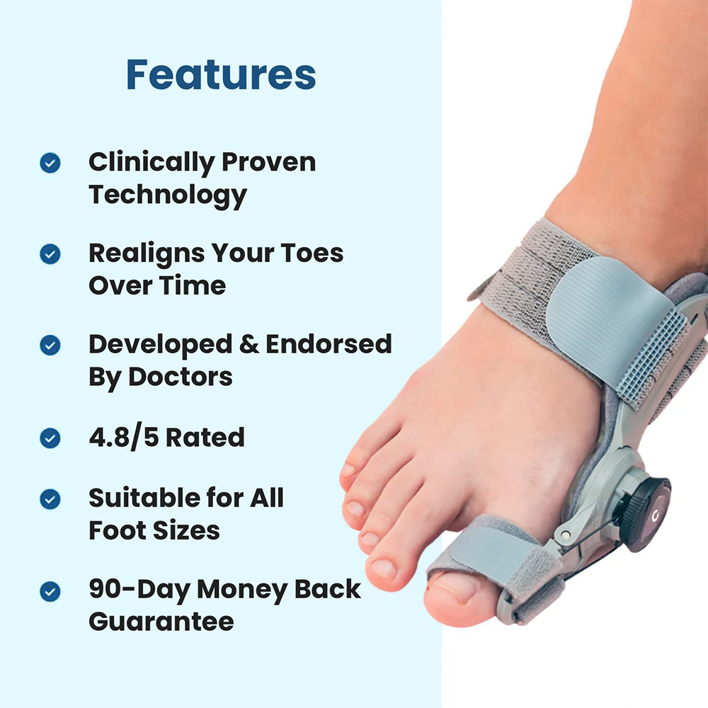 🔥50% OFF🔥 🦶 Adjustable Bunion Corrector Toe Separator (Day & Night Use) ✨