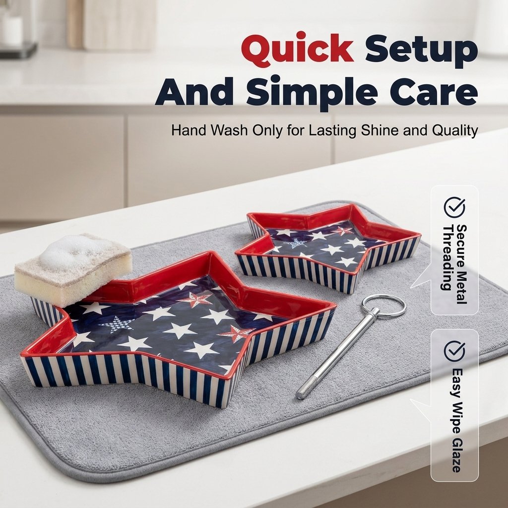 250th American Patriotic Two-Tier Star Serving Tray
