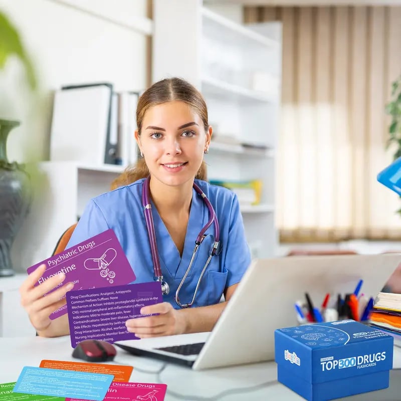 💊300 Pharmacology Flash Cards for Nursing Students – Top Drug Study Cards for NCLEX, Pharmacy & Medical Exam Prep