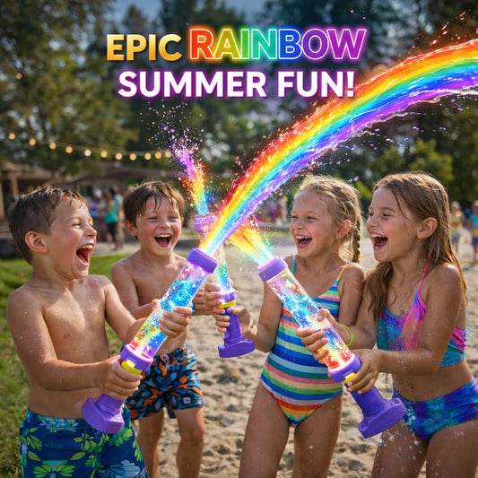 🎁Last Day 50% OFF 🌈 Glowing Rainbow LED Water Blaster | Summer Fun That Pops Like Magic! ✨