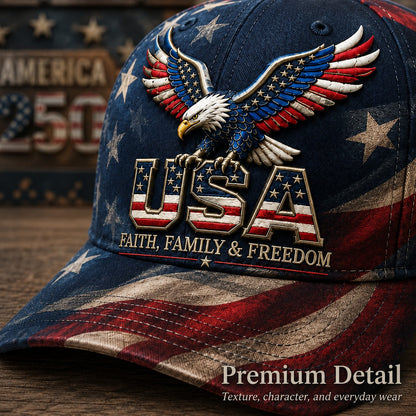Last Day 70% OFF - USA Faith, Family & Freedom Cap
