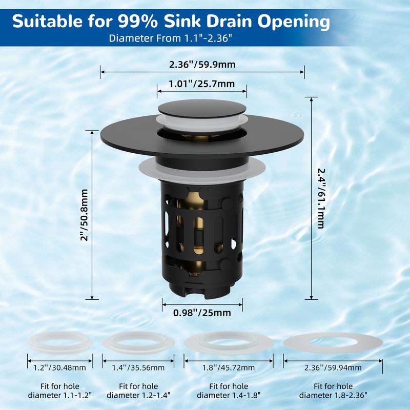 Upgraded 3 in 1 Bathroom Sink Drain Strainer