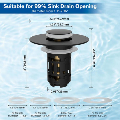 Upgraded 3 in 1 Bathroom Sink Drain Strainer