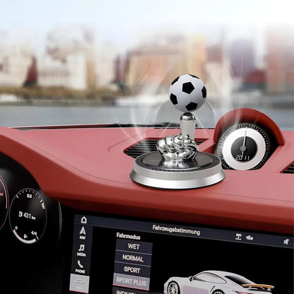 ⚽🚗Solar Rotating Football Car Air Freshener & Aromatherapy Diffuser – Reusable Ornament for Car, Office & Home