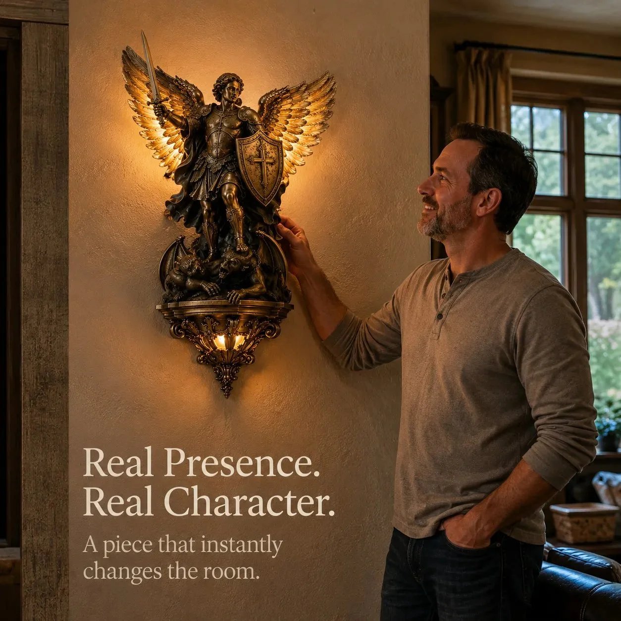 ⏰🕊️St. Michael Guardian Angel Wall Light