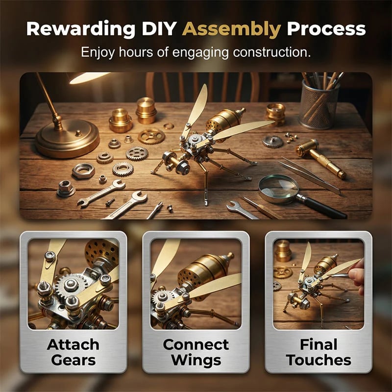 3D Metal Bee Puzzle Assembly Model Kit