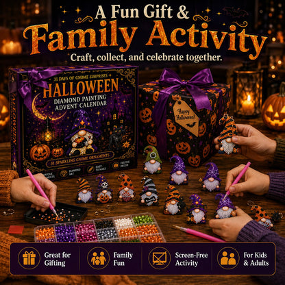🎉✨ 31 Days of Gnome Surprises Halloween Diamond Painting Advent Calendar