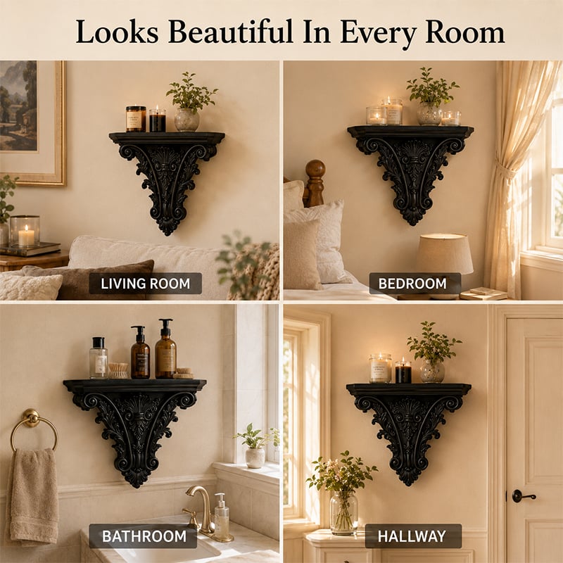 🔥Last Day 49% OFF🖤 Baroque Accent Wall Shelf(20 x 15.8cm)
