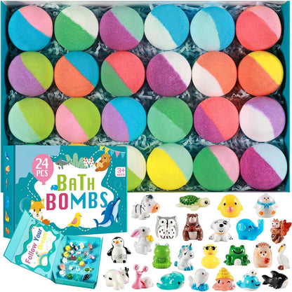 🛁 Natural Bath Bombs for Kids with Mega Bubbles & Surprise Inside 🥚✨