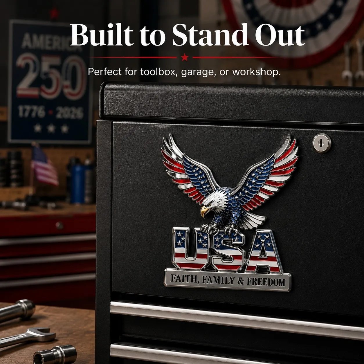 🇺🇸250th Anniversary 50% OFF - ★USA Faith, Family & Freedom★ Metal Emblem