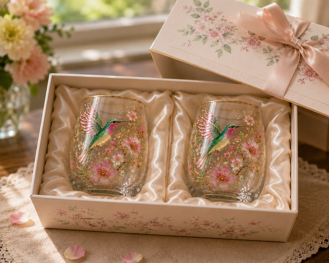 🌸Limited Edition 2026 Hummingbird Morning Bliss Glass Tea Cup☕