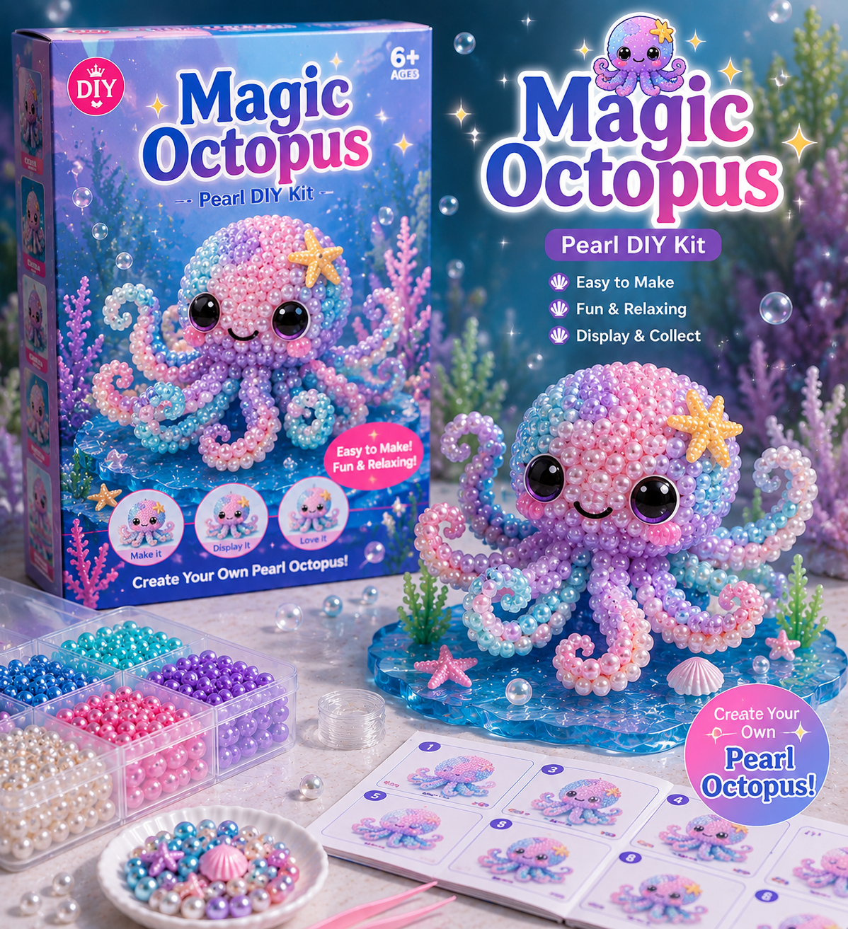 🔥Last Day 49% OFF🐚 12 Magical Ocean Friends DIY Kit – Create Your Own Adorable Sea Creatures!