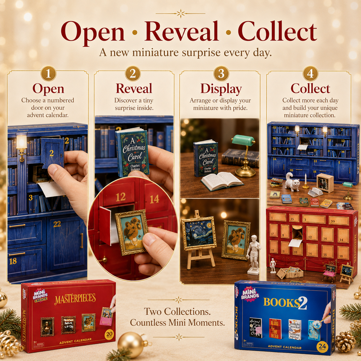 🎁 Open a Tiny Surprise Every Day – Miniature Books & Masterpieces Advent Calendar Collection