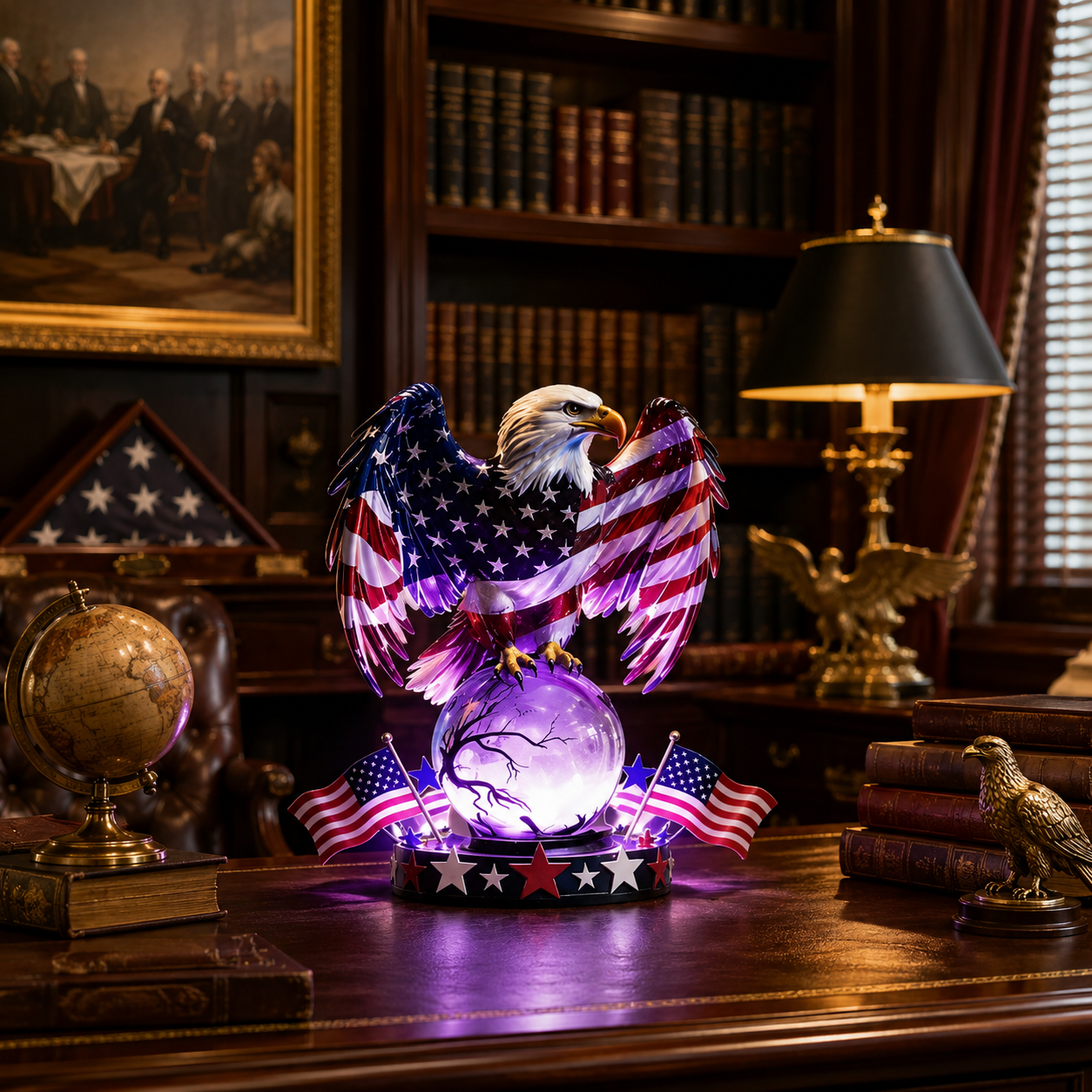 🦅🇺🇸 Freedom Eagle Patriotic LED Table Lamp – American Pride Decor✨