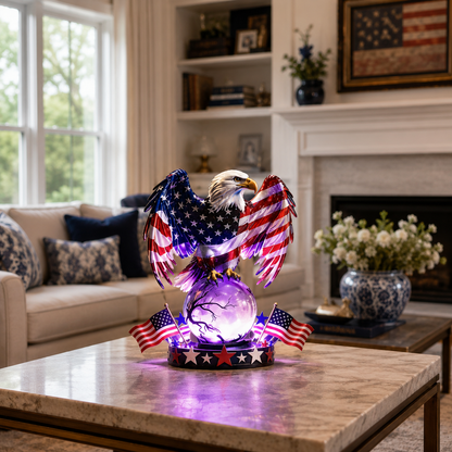 🦅🇺🇸 Freedom Eagle Patriotic LED Table Lamp – American Pride Decor✨