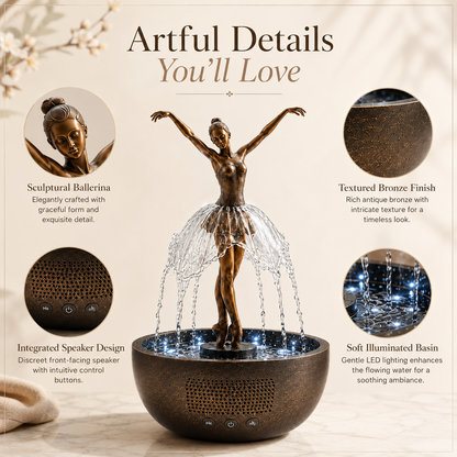 🎁 Ballerina Waterfall Bluetooth Speaker Fountain