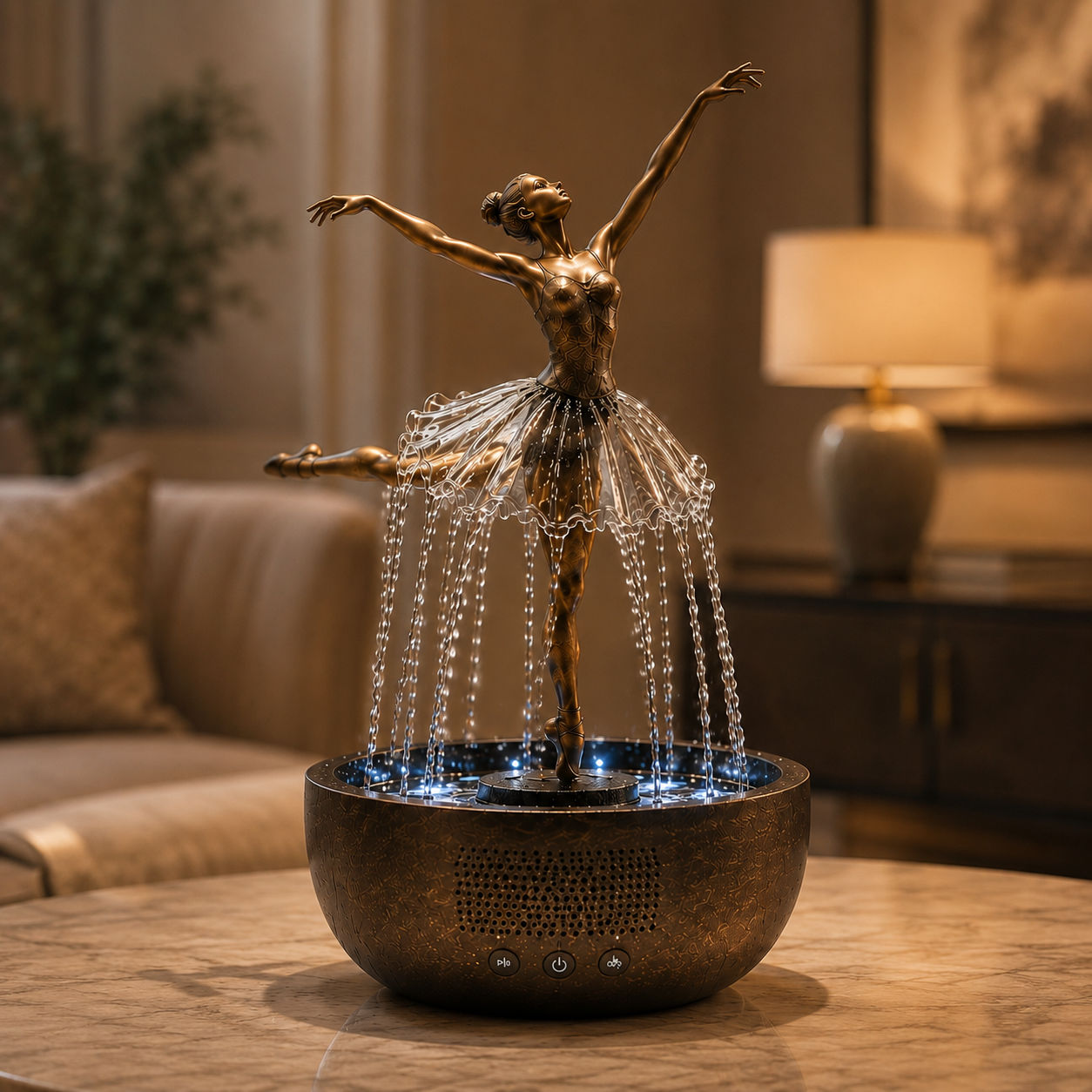 🎁 Ballerina Waterfall Bluetooth Speaker Fountain