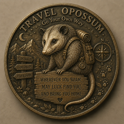 🧭 Travel Opossum Lucky Coin