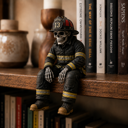 🎖️ Hero Skeleton Shelf Sitters | Firefighter, Police Officer & Soldier Resin Decor