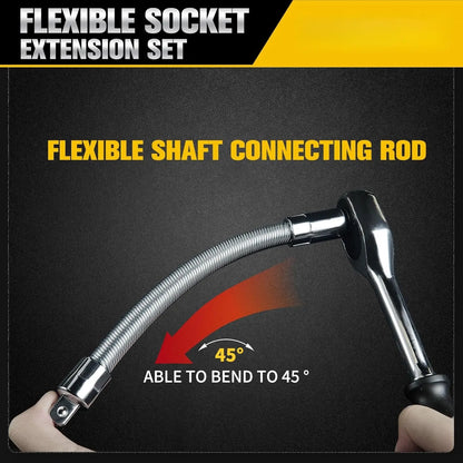 🔧👨‍🔧Flexible Socket Extension Rod, Bendable Wrench Extender for Auto Mechanics