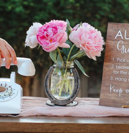 100% Handmade | Steel Horseshoe Mason Jar Vase Holder(Handmade by Robert Anderson)