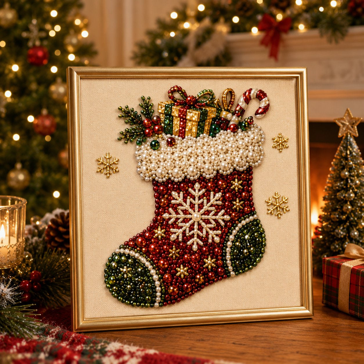 🎄 DIY Christmas Pearl Diamond Painting Art Kit With Frame (📦Buy 2 Free Shipping)