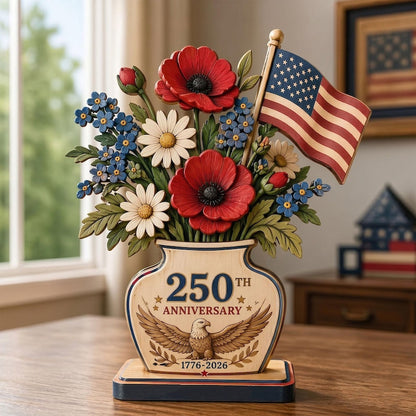 🔥50% OFF🔥 🇺🇸 250th Anniversary Patriotic Flower Wooden Block 🌸✨