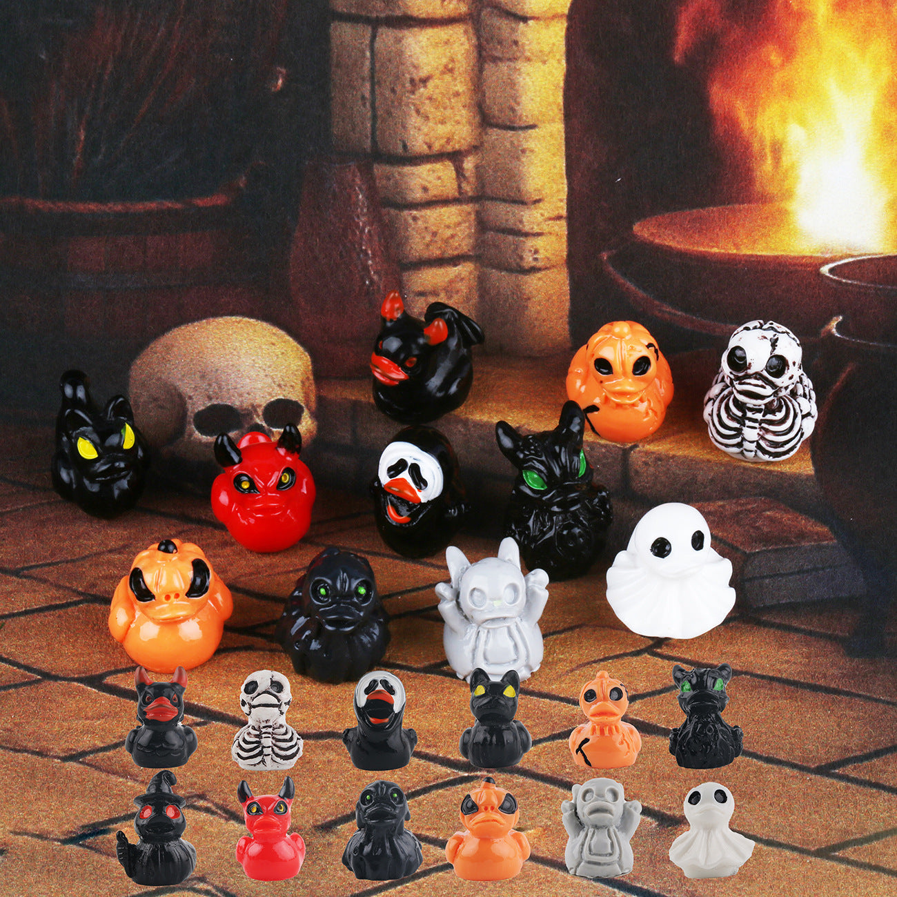 👻Mini Demon Ghost Skull Resin Duck Desktop Decoration Item