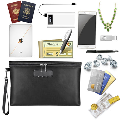Fireproof Document Bag with Lock – Waterproof & Fire Resistant Storage