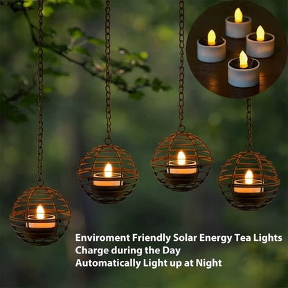 🔥Outdoor Solar Hanging Lanterns - Pack of 4