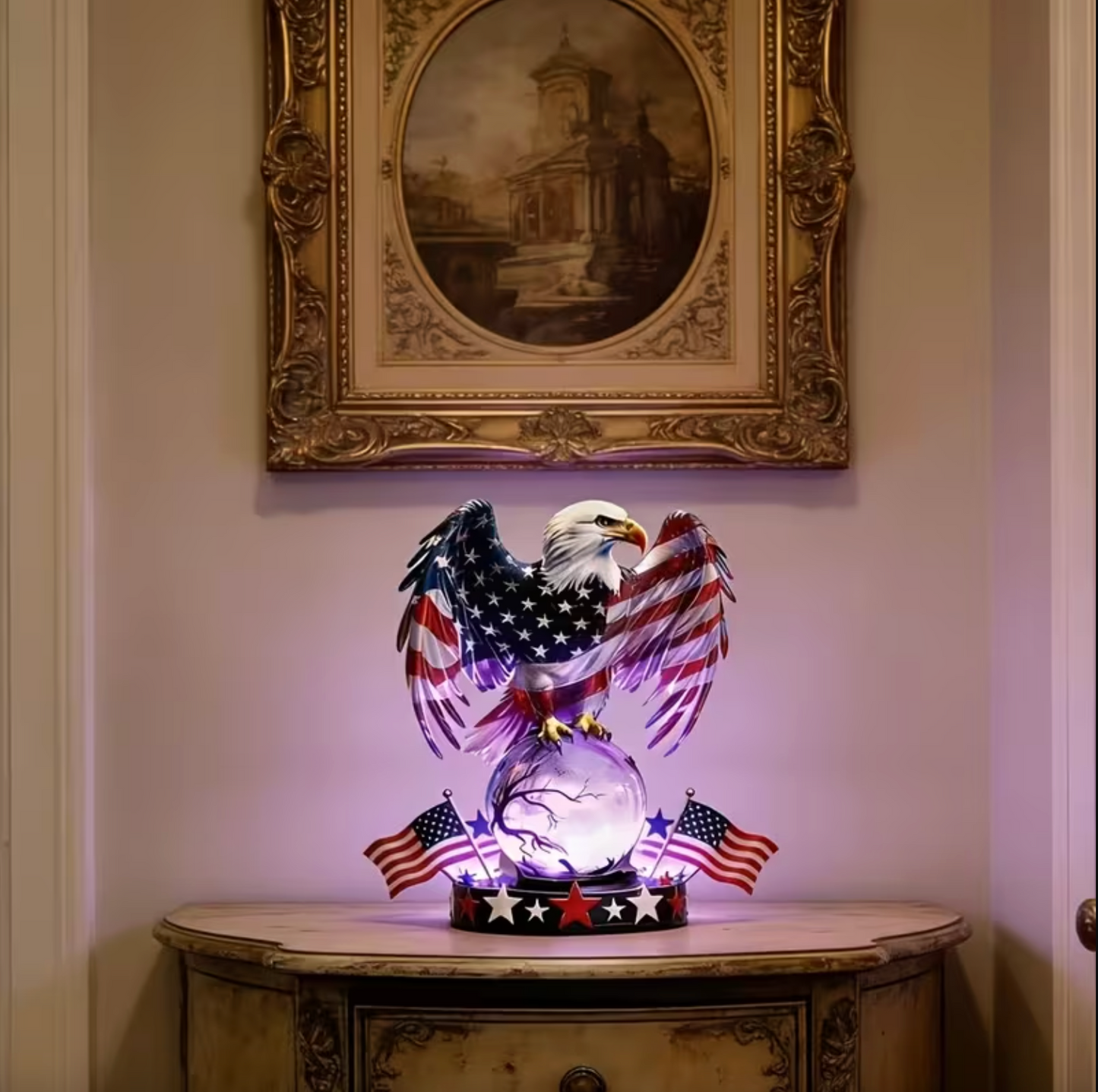 🦅🇺🇸 Freedom Eagle Patriotic LED Table Lamp – American Pride Decor✨