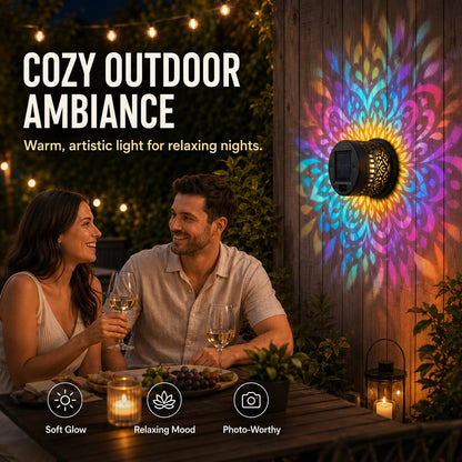🔥Solar Mandala Projector Light Patio Ambient Decor