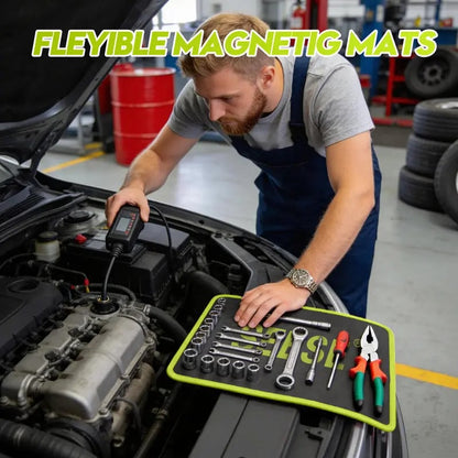 🔧 3PC Flexible Magnetic Tool Tray Set – Non-Slip, Powerful Grip for Auto Repair & Workshop 🔩