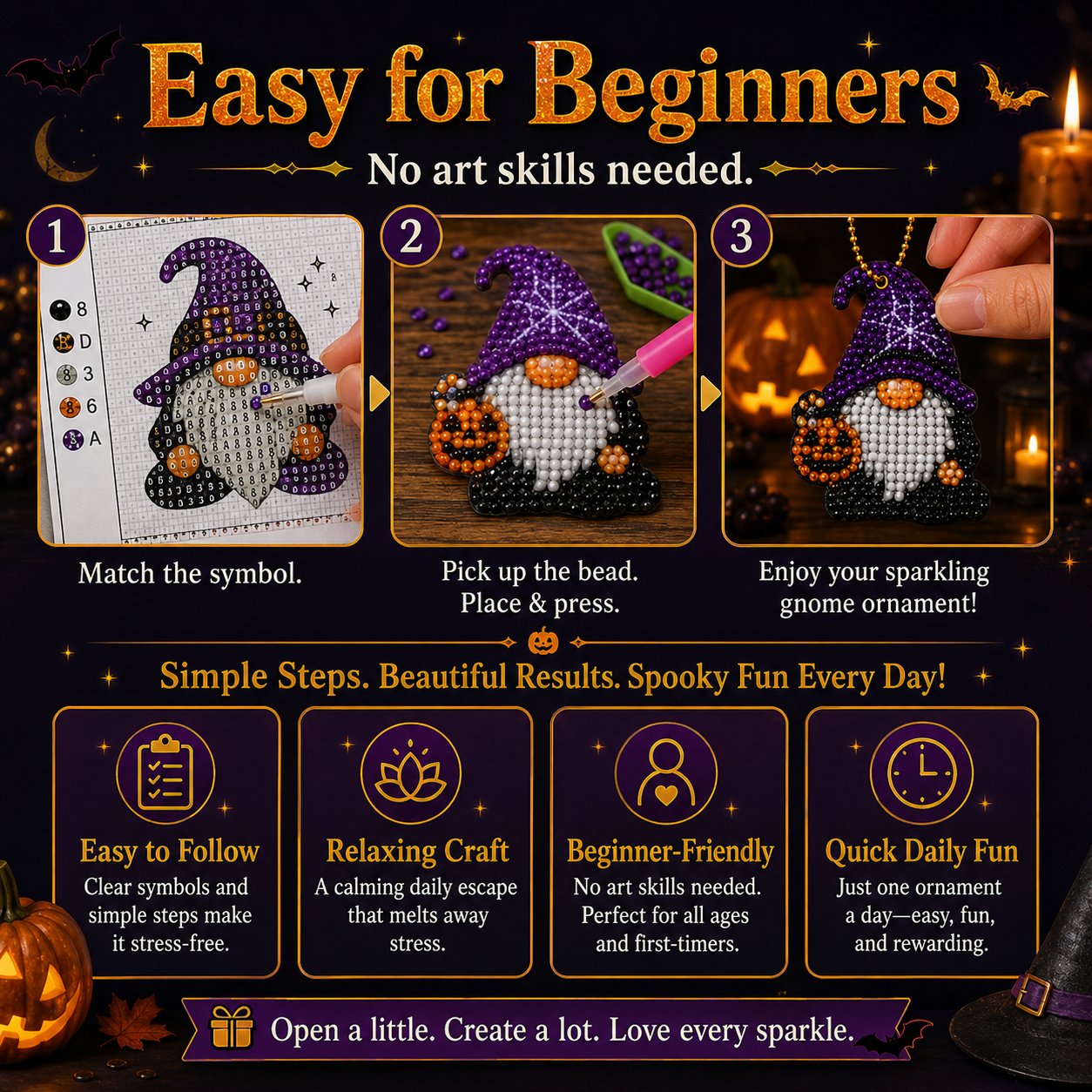 🎉✨ 31 Days of Gnome Surprises Halloween Diamond Painting Advent Calendar