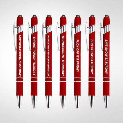 🔥Last Day Promotion 50% OFF💝Funny Stress-Relief Daily Quotes Metal Ballpoint Pen Set (7 Pcs) | 🎁Office Christmas Gift Exchange