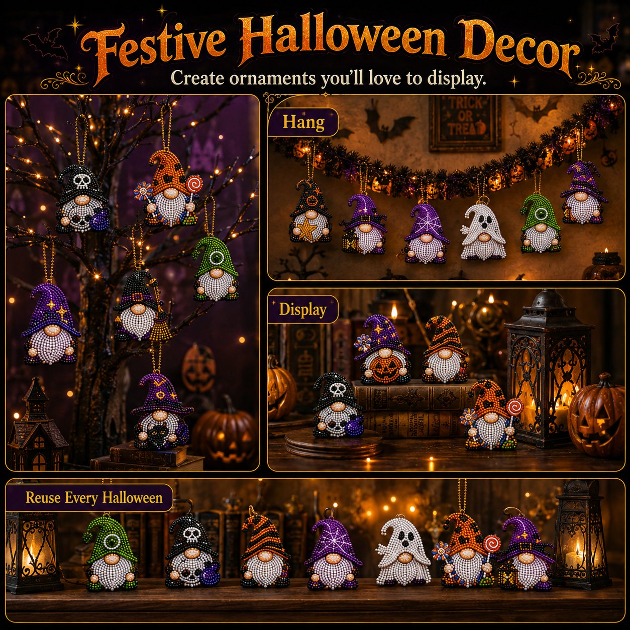 🎉✨ 31 Days of Gnome Surprises Halloween Diamond Painting Advent Calendar