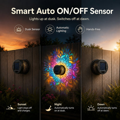🔥Solar Mandala Projector Light Patio Ambient Decor