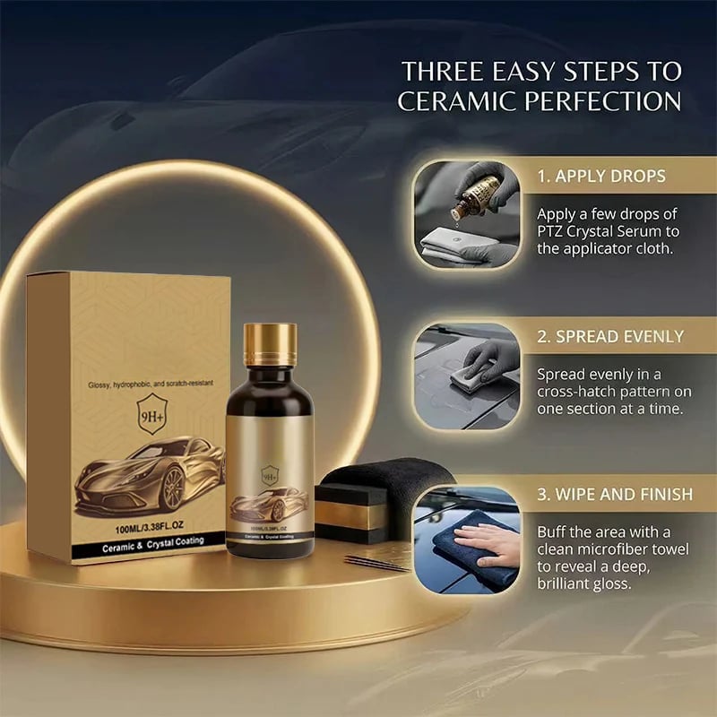 💝Ceramic Car Coating Kit - Deep Gloss, 9H+ Hardness & Extreme Hydrophobic Sh