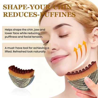 Lymphatic Contour Face Brush with Case – Jawline Sculpting Dry Brush