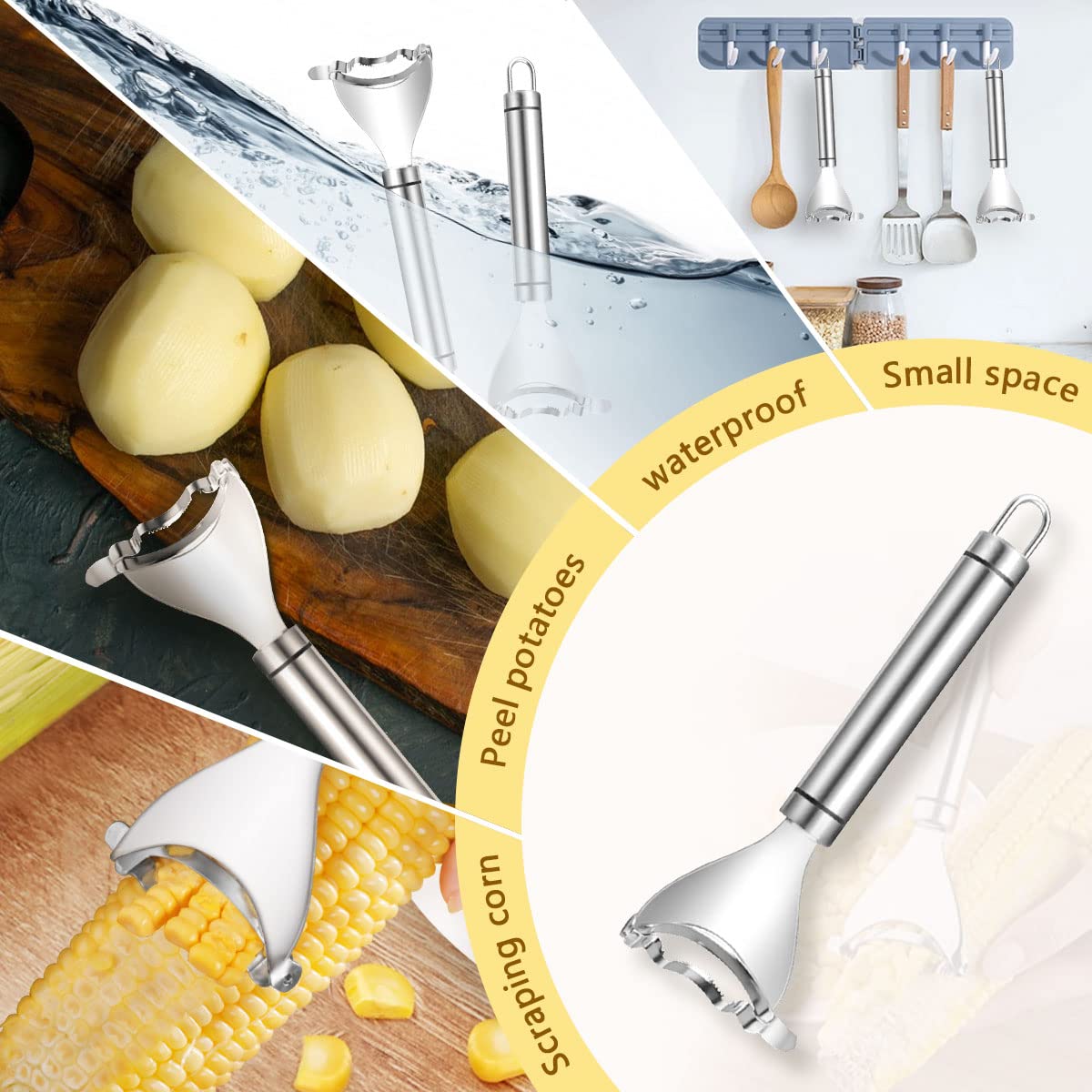 Stainless Steel Corn Peeler & Kernel Remover Tool