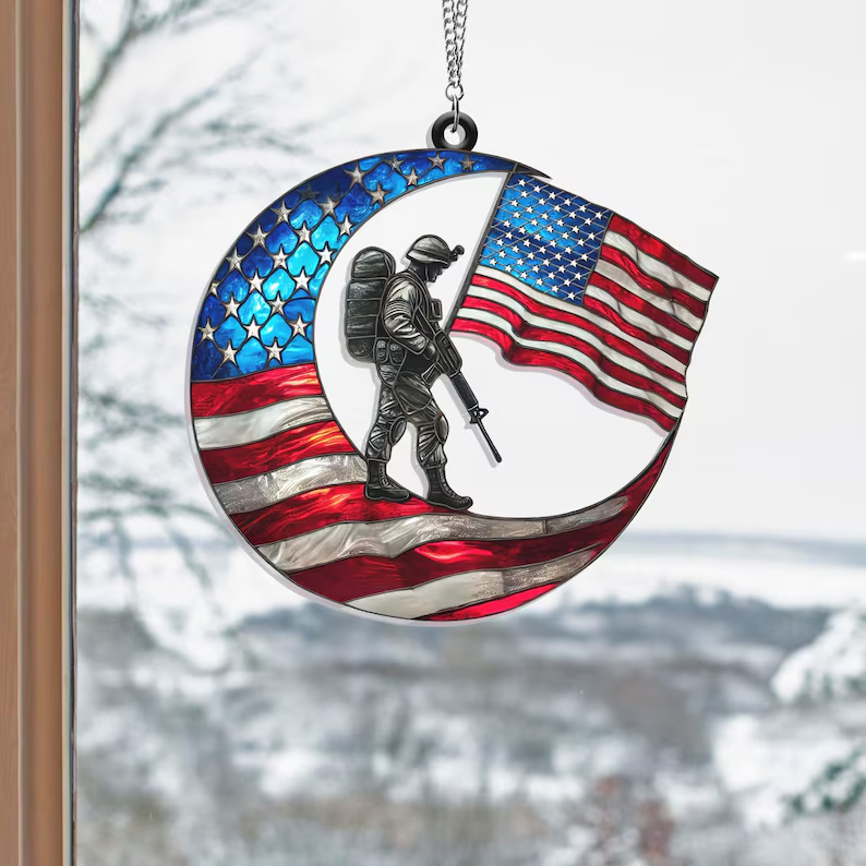 🇺🇸 American Military Suncatcher – A Light of Tribute for Vietnam Veterans