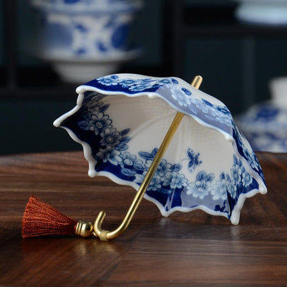 🔥50% OFF🔥 ☂️ Porcelain Umbrella Tea Infuser Set 🍵✨