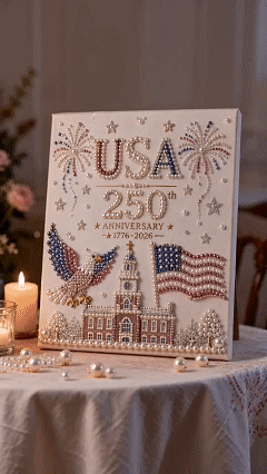 🔥LAST DAY 50% OFF - 🇺🇸 USA 250th Anniversary DIY Pearl Painting Kit ✨❤️‍🔥
