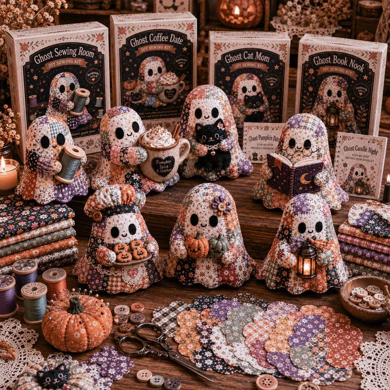 🔥LAST DAY 50% OFF - 👻Little Ghost’s Cozy Halloween DIY Patchwork Kit