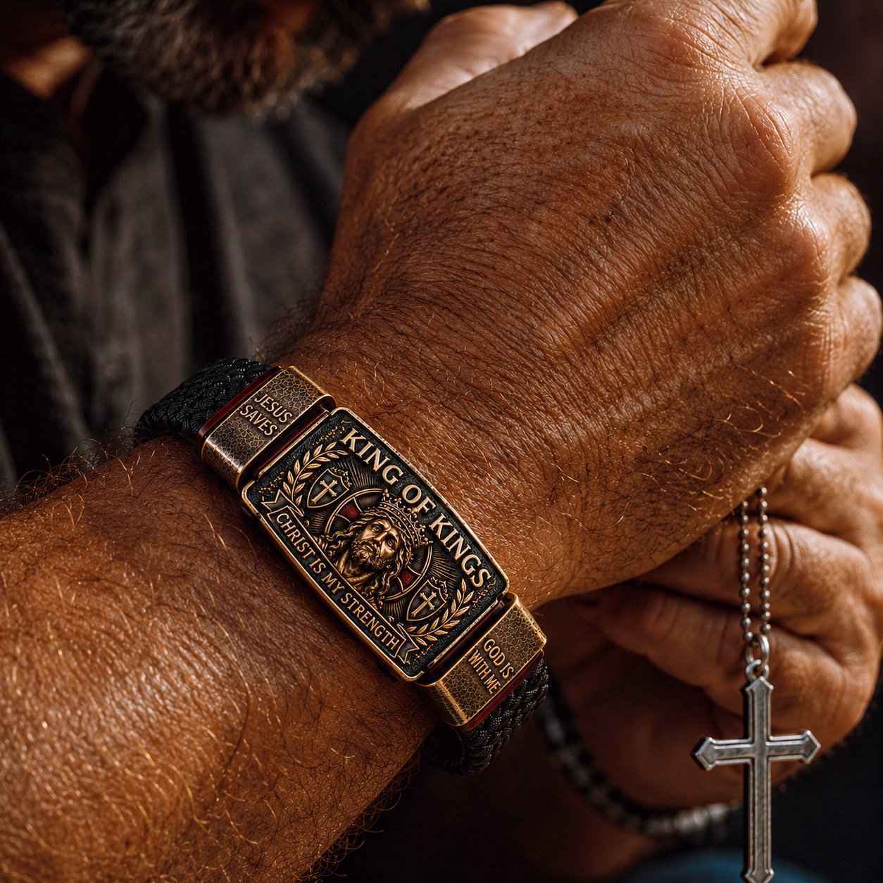 ✝️ King of Kings Faith Bracelet – Adjustable Christian Wristband Gift