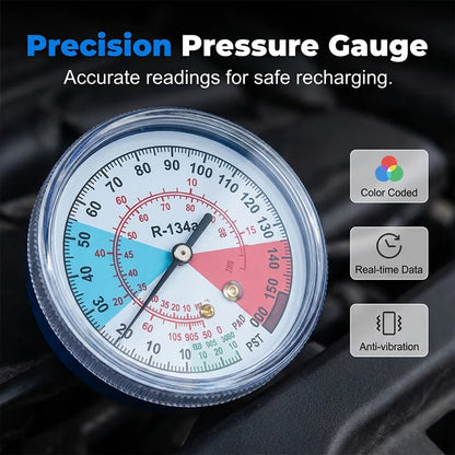 🎯 ! R134a AC Hose with Precision Gauge – Easy-to-Read Dial, Professional Grade 📊🚛 [Flash Sale]